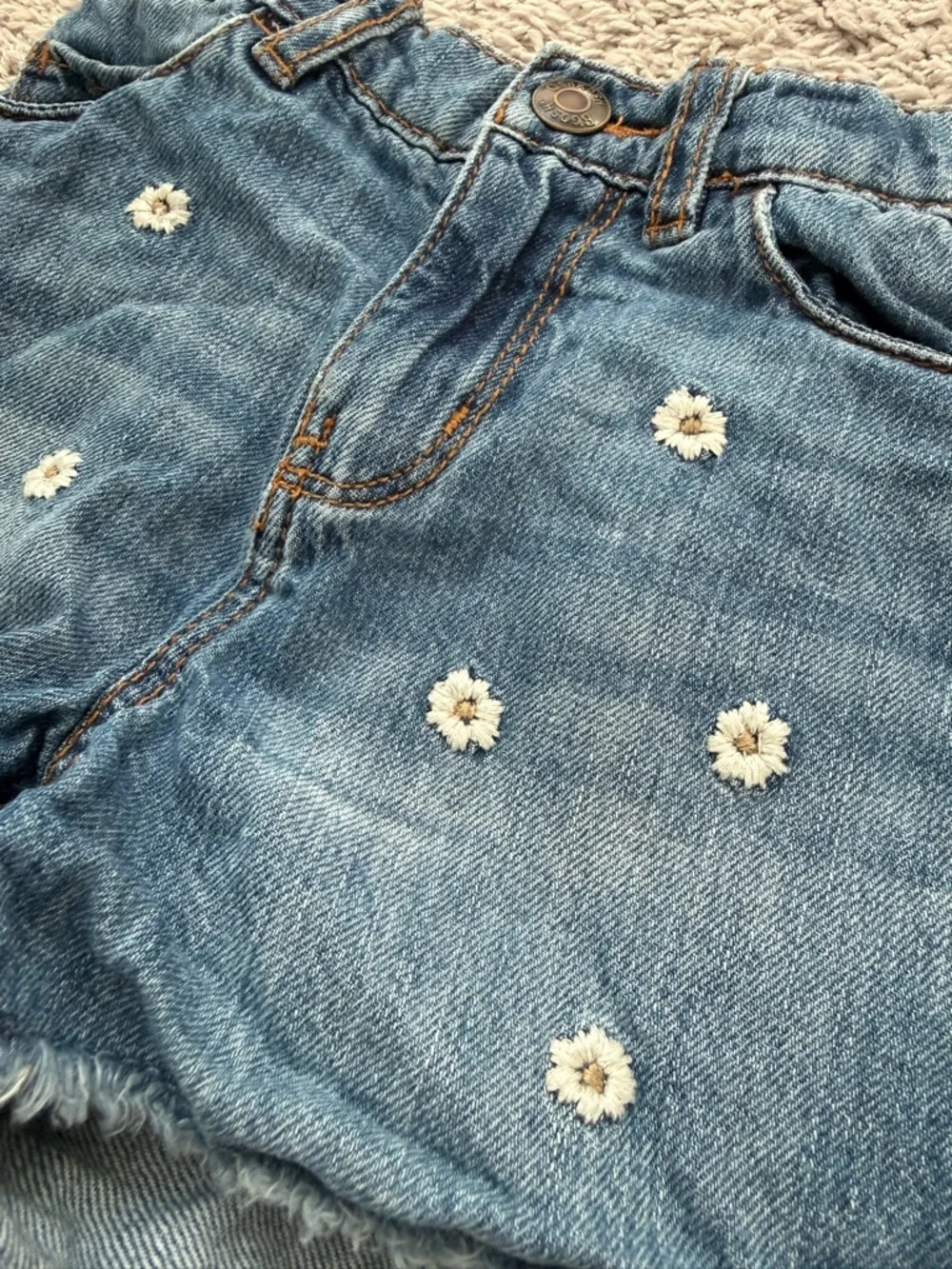 OshKosh B'gosh Denim Daisy Embroidered Shorts